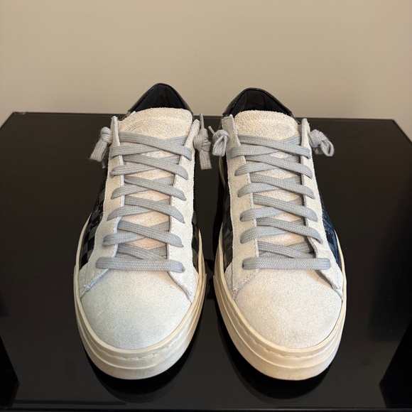 P448 Shoes | Women’s Leather Plaid Print Sneakers - Picture 2 of 3